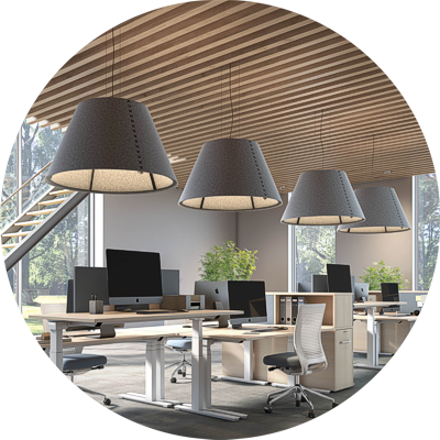 Eine durchdachte Lichtplanung unterstützt konzentriertes Arbeiten und schafft angenehme Raumwirkungen.